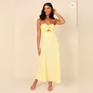 Petal & Pup Rosetta Strapless Yellow Dress